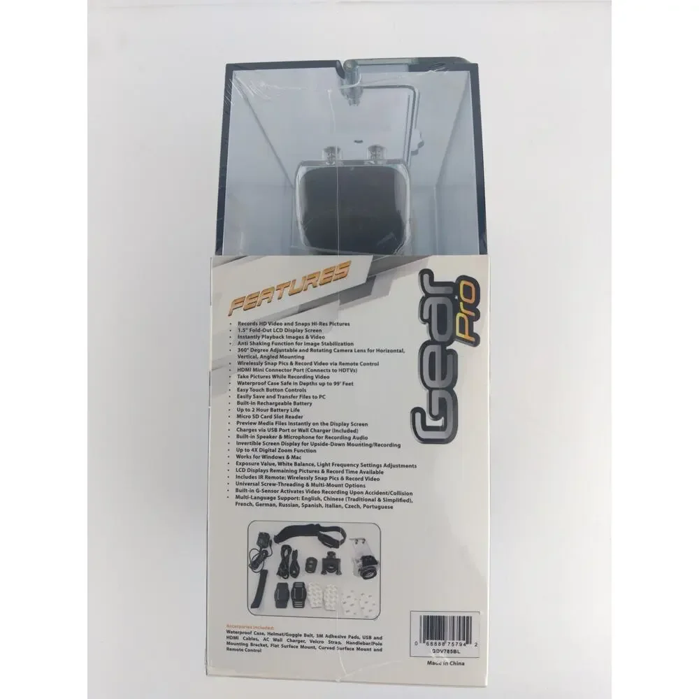Gear Pro HD 1080P Hi-Res Action Camera Digital Camera/Camcorder Waterproof Case